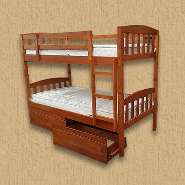 Maryl Single Bunk Bed With Drawers Wood