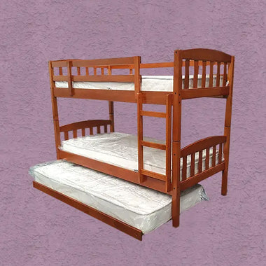 Maryl Single Bunk Bed with Trundle Wood